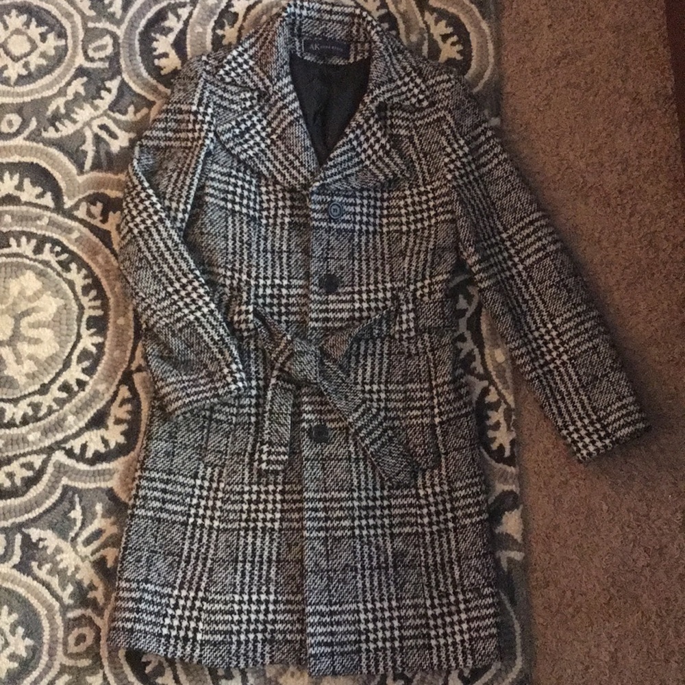 Ann Klein plaid coat